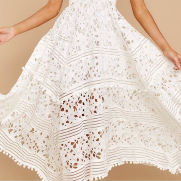 INA Gorgeous white lace maxi dress! Size L - Picture 3 of 4